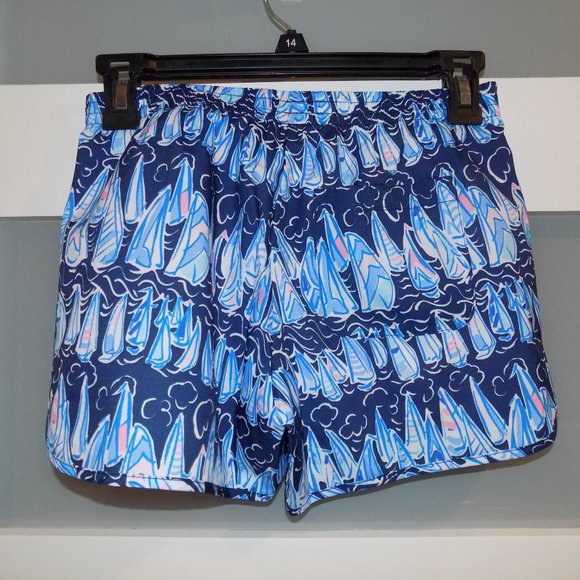 Lilly Pulitzer Ocean Trail Low Tide Navy Sails And Stripes Shorts Size XXS NEW - Picture 3 of 3